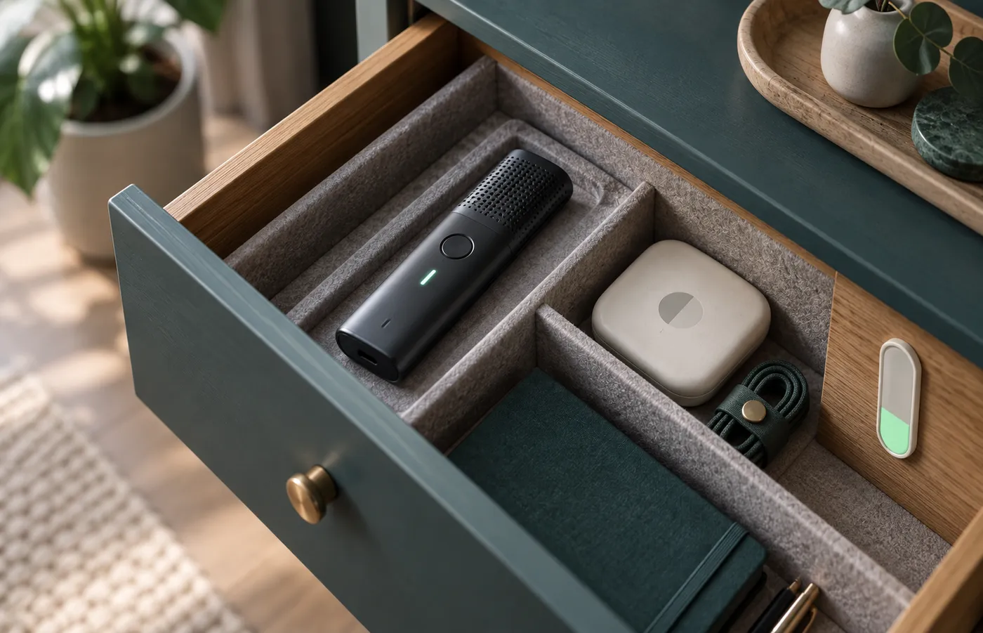 A half-charged recorder stored carefully in its case